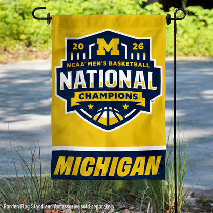 Michigan Team University Wolverines 2026 Basketball National Champions Double Sided Garden Flag