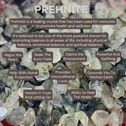 Indian Consigners Natural Crushed Polished Tumbled Gem Stone Chips, Decoration & Healing Crystals(Prehnite)