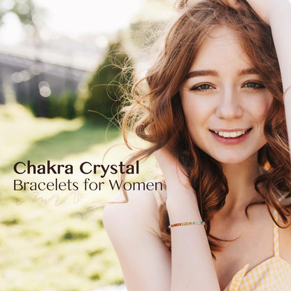 ZOKCC Chakra Bracelet Gifts for Women: 7 Chakras Crystals Healing Stones Beaded Bracelets for Women - Spiritual Anxiety Relief Birthday Christmas Gifts for Friends Sister Daughter Niece Granddaughter