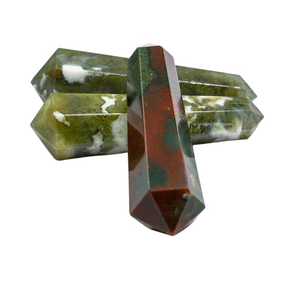 Amazing Gemstone Fancy Jasper Crystal Points Bulk Healing Crystals - Pack of 3 Double Terminated Healing Wand Point Bulk Crystals for Crafts,Crystal Grid,DIY Work - Premium Crystals - Beginners Gift