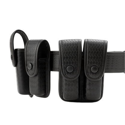 TACNEX Double Magazine Pouch for Duty Belt Pistol Mag MOLLE Holster Basket Weave Mag Holder Handgun OWB Mag Carrier Compatible w/ .380, 9mm & 40 Cal Police Law Enforcement Security Gear Accessories