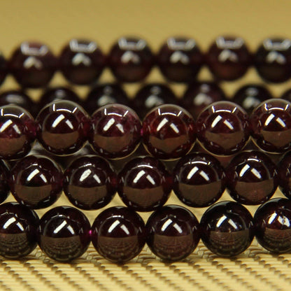 Angelstones Handmade Natural Red Garnet Healing Gemstone 6mm Round Beads Stretch Crystal Bracelet 7 Inch Unisex