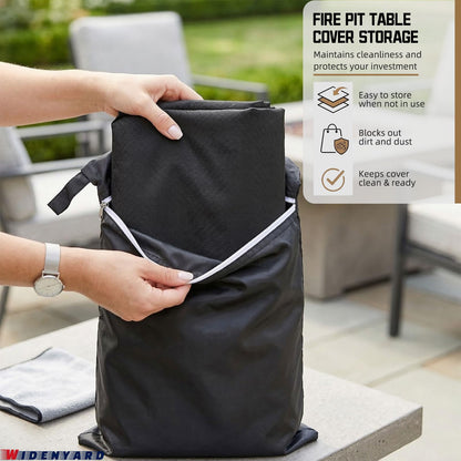 Widenyard Square Fire Pit Cover 28 x 28 x 25 inch, Waterproof Heavy Duty Gas Fire Table Covers for 28x28 inch Patio Outdoor Firepits, All-Weather Protection