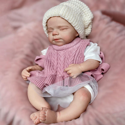 Gileutay 16inch Full Body Silicone Baby Dolls Lifelike Reborn Doll Girl Realistic Sleeping Newborn Babies Washable Hand Painted Doll for Toddler