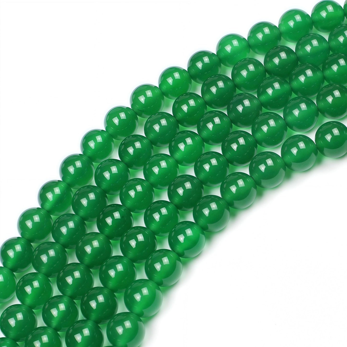 MJDCB 7A Natural Green Agate Beads Round Stone Loose Beads for Necklace Bracelet Charms Jewelry Making 15" (6mm)