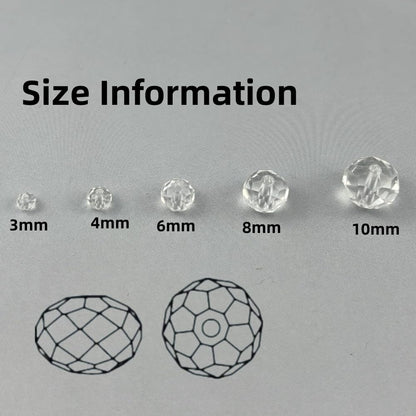 Pinhoollgo 60pcs 10mm Crystal Glass Beads Faceted Rondelle Glass Spacer Beads for Bracelets Necklace Pendants Earrings Key Chains Jewelry Making(Transparent)