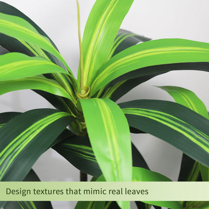 Artificial Dracaena Tree 5FT - Fake Plants Tree with White Planter - Faux Yucca Tree Tall with Lifelike Trunk and Leaves in Pot - Dracaena Artificial Plant for Home Office Living Room Decor