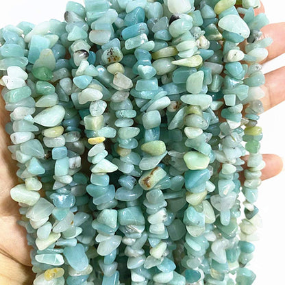 PLTbeads Gemstone Chips Natural Amazonite 3-5mm Healing Crystals Waist Bracelets Necklace Kit Irregular Stone DIY Crafts Design Jewelry Making Approxi 32 inch