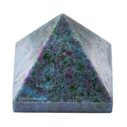 Amazing Gemstone Ruby Kyanite Pyramid Crystal Healing Stones - 1.5" Great Pyramid Figurine of Natural Stone Pyramid for Meditation, Reiki, Chakra Balancing and Crystal Pyramids Grid