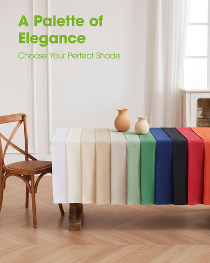 Pureegg Rectangle Linen Tablecloth Waterproof & Stain Resistant, Wrinkle-Free Table Cloth Adds Elegance and Protection, Ideal for Dining, Party, Wedding and Outdoor, 52 x 70 Inch, Beige