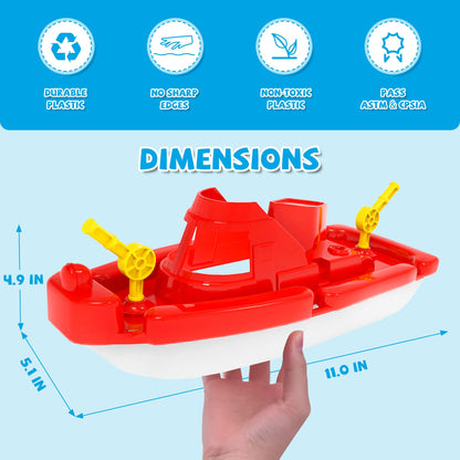 Boat Bath Toys, 3 PCS Toddler Pool Toys for Water Play, Plastic Toy Boats for Toddlers 1-3, Kids Ages 3-5