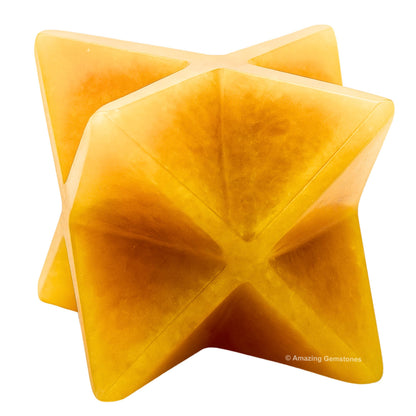 Amazing Gemstone Yellow Jasper Merkaba Crystal - 0.75 Inches Metaphysical Merkaba Star for Meditation - Energetic Tetrahedron Crystal and Healing Stones and Healing (15-20mm)