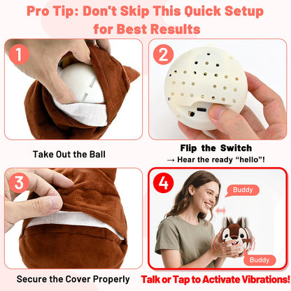VYsTN Interactive Dog Toys - Auto Bounce, Move & Vibrate with Sound, Talking Squirrel Puppy Toy for Small Medium Large Dogs, Rechargeable Durable Toy for Anxiety Relief, Boredom & Indoor Play