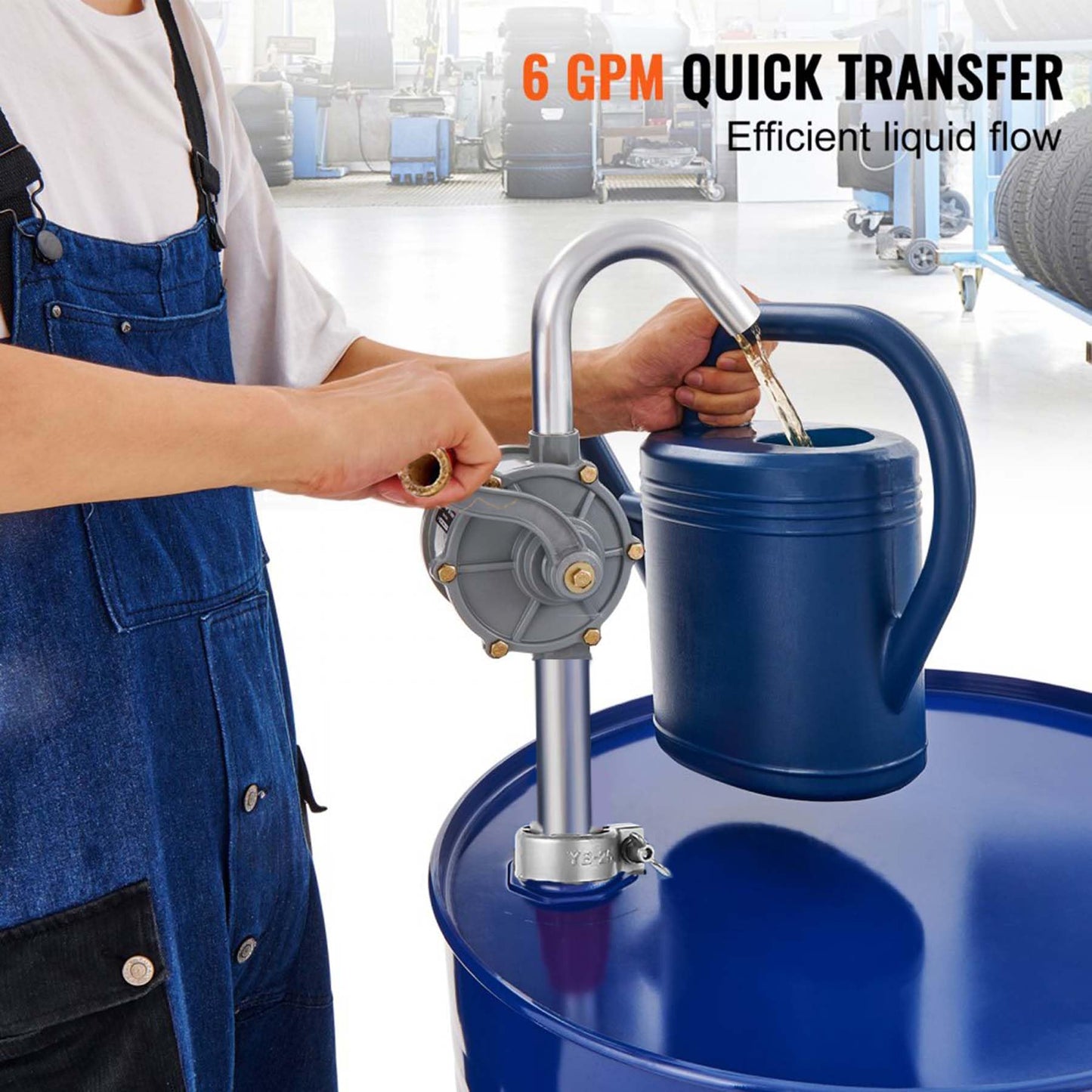 55 gallon Drum Pump, Hand Oil Transfer Pump,Upgraded all-aluminum package, for Fuel Barrel, Non-Corrosive, diesel, kerosene, light oil, heavy oil,Fits 5 to 55 Gallon Drums
