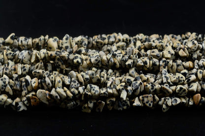 Natural Chip Stone Beads Dalmation Spot 5-8mm About 400 pieces Irregular Gemstones Healing Crystal Loose Rocks Bead Hole Drilled DIY for Bracelet Jewelry Making Crafting (5-8mm, Dalmation Spot Jasper)