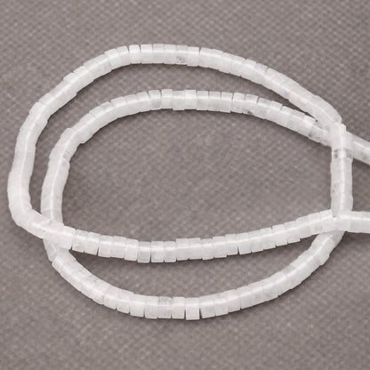 BONNY BOXX 150PCs Natural White Jade Spacer Beads, Loose Semi Precious Flat Round Gemstone Heishi Disc Stone Beads for Beading Jewelry Making 4mm*2mm