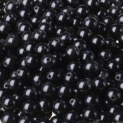 LAIDANLA Black Obsidian 6mm Natural Stone Beads Round Loose Gemstone Stone Beads for DIY Bracelet Necklace Earrings Jewelry Making Polishing Genuine Real Beading 96PCS 2 Strand 32"