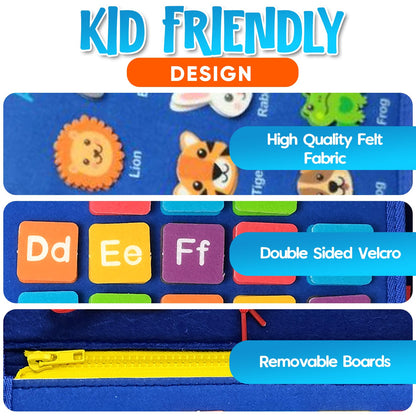 Montessori Busy Board for Toddlers 1-4 Years - Educational Sensory Toy for Fine Motor Skills & Learning Activities - Travel-Friendly Preschool Toy for Boys & Girls, Travel Toy for Kids