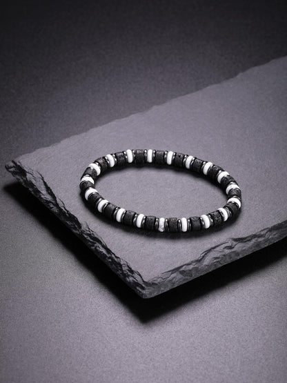 Top Plaza Triple Protection Bracelet for Men Lava Rock Stone Hematite Bracelet Natural Handmade Gemstone Beaded Bracelets Balance Meditation Jewelry Christmas Gifts