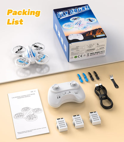 TURNRISE Mini Drone for Kids & Beginners- Kids Drone Mini Flying Toy with 360° Flips, LED Lights, 3 Batteries, 27 Mins Flight Time, One Key Takeoff Indoor Drones Mini RC Drones Gift for Boys and Girls