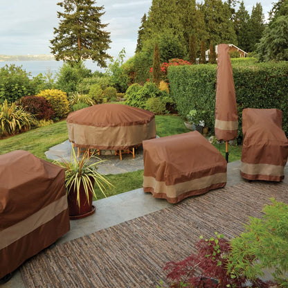 DUCKCOVERS UFPR5024 Ultimate Waterproof Round Fire Pit Cover, 48"DIA x 24"H, Mocha Cappuccino, Patio Furniture Covers