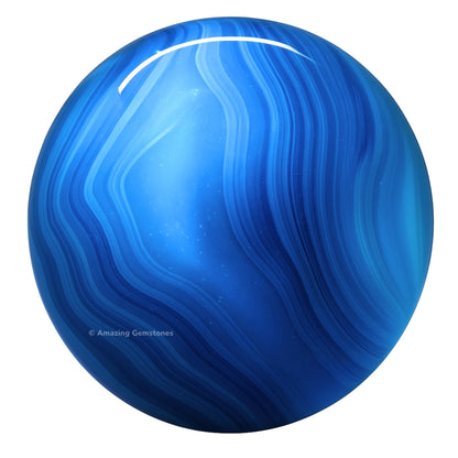 Amazing Gemstone Blue Onyx Crystal Ball with Stand - 2" Inches Crystal Sphere Meditation Balls for Witchcraft and Decorative Balls