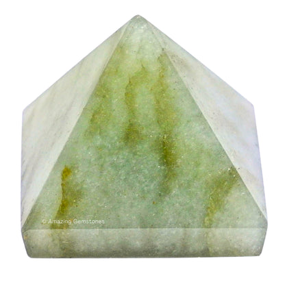 Green Aventurine Pyramid Crystal Healing Stones - 1.5" Great Pyramid Figurine of Natural Stone Pyramid for Meditation, Reiki, Chakra Balancing and Crystal Pyramids Grid