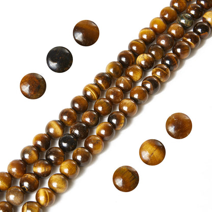 60pcs 6mm Yellow Tiger Eye Beads Natural Gemstone Beads Round Loose Beads for Jewelry Making