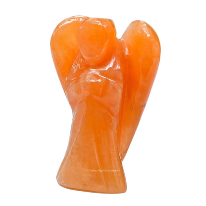 Amazing Gemstone Red Aventurine Angel - Red Aventurine Crystal Angel and Pocket Guardian Angel Crystal Figurines (1.5 inches)