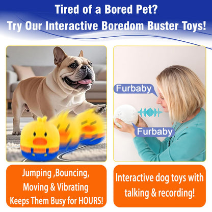 VYsTN Interactive Dog Toys, Rechargeable Vibrating, Jumping,Talking & self-Moving Dog Toys, Puppy Toys to Keep Them Busy, Anxiety Relief & Boredom Buster for Small & Medium Dogs