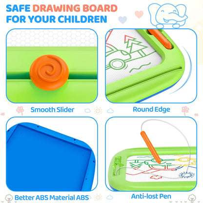 2 Pack Magnetic Drawing Board, Toddlers Toys Ages 1-2 & 2-3, Learning and Educational Writing Painting Doodle Pad for Toddlers for 1 2 3 Year Old, Ideal Christmas Birthday Gifts for Kids Boys Girls