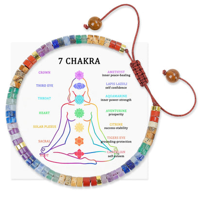 RuiLove Chakra Bracelets for Women, 7 Chakras Stone Healing Crystal, Anxiety and Protection Bracelet, Spiritual Jewelry Gifts