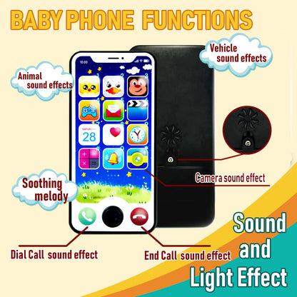 Pretend Play Playset for Toddlers Babies, Musical Toys with Light and Sound for Boys and Girls, TV Remote Control and Smart Phone Toys and Car Remote and Playing Key with Cards Toy Set