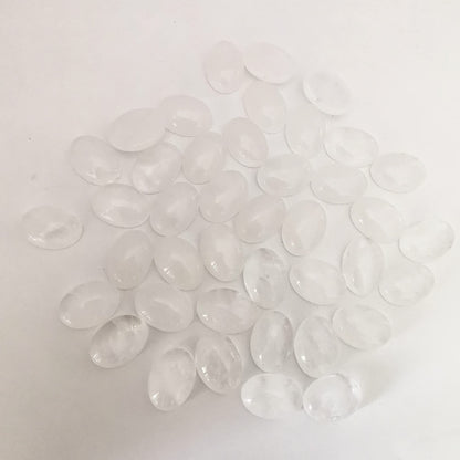 Loveliome 18x13mm Oval Cabochons Flatback Crystal Stone Gemstones Beads for Jewelry Making DIY Pack of 10, Rock Quartz