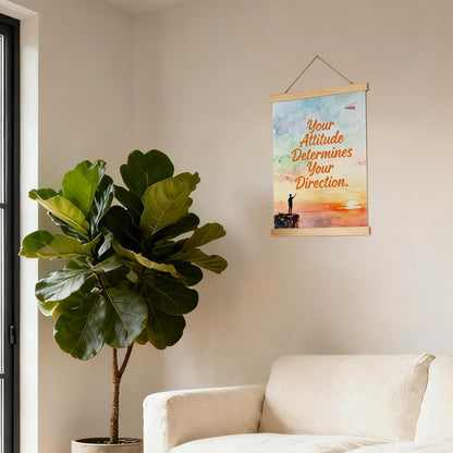 AriaPrec Attitude Direction Office Wall Art - Motivational Posters for Mental Health, Inspirational Decor for Therapy & Classroom, 12x16 Inch Canvas