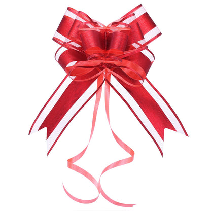 WEWILUCK Gift Bows for Presents, Bulk Red Brushed Glitter Pull Bows for Gifts, Christmas, Valentine's Day, Mother's Day, Holiday Decorations, DIY(6 Inches, 8 PCS)