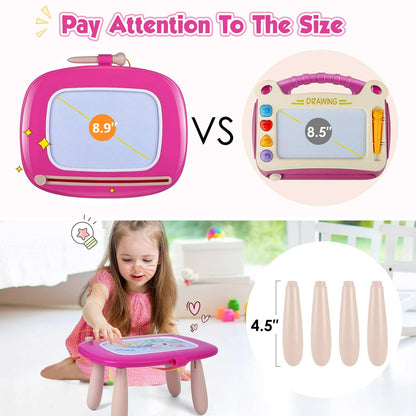 Smasiagon Toddler Girl Boy Toys,Magnetic Drawing Board for Toddlers,Early Learning Doodle Board Writing Painting Sketch Pad, Birthday Easter Valentines Day Gifts for 1 2 3 Year Old (Deep Pink)