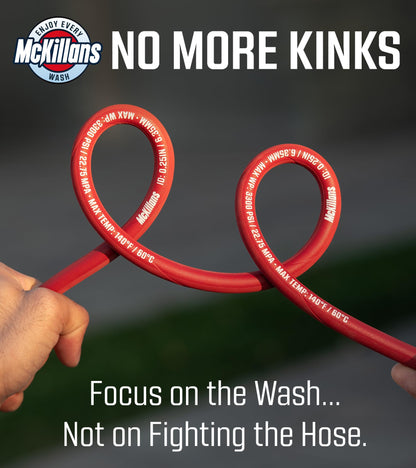 McKillans® QC Installed Pressure Washer Hose 50 ft - Flexible & Kink-resistant - Steel-Braided & Durable- 3/8" QC Pre-Installed Stainless Steel - Power Washer Hose - High Pressure 1/4" Inner Diameter