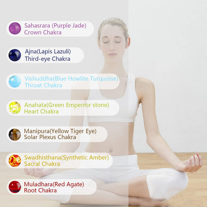 Hazms 18 Pcs Chakra Bracelets for Women Men-Crystal Bracelets Beaded Bracelets Rock 7 Chakra Crystals and Healing Stones Bracelets 8mm Relief Yoga Menditation Beads Bracelets for Womens