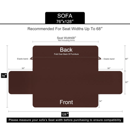 U-NICE HOME Reversible Sofa Cover Washable Couch Cover for Dogs Friendly with Elastic Straps Water Repellent Furniture Protector for 3 Cushion Couch (Sofa, Coffee/Beige)