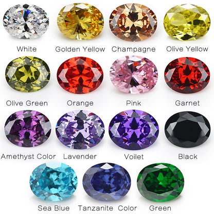 XIANGMO 15pcs 6x8mm 5A Loose Cubic Zirconia Stones Oval Cut CZ Stone Synthetic Gemstone for Jewelry Making, Mix 15 Colors 1pcs per color