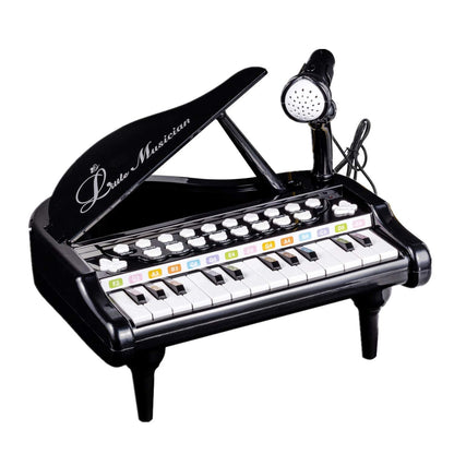 Love&Mini Toddler Piano - 24 Keys Black Baby Piano Toys with Microphone, Birthday Gifts for 3+ Year Old Girls and Boys