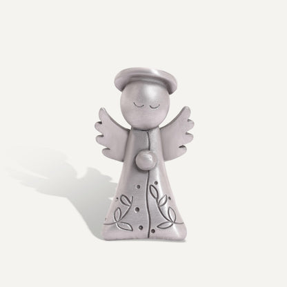 LISA LEONARD DESIGNS Pewter Kneeling Angel Nativity Figurine Hand-Molded Christmas Village Miniature Ornaments Holiday Home Decorations Collectible Religious Decor Christian Gift Scene Display