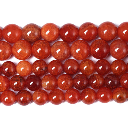 12mm 32pcs Natural Red Dragon Vein Agate Stone Beads for Jewelry Making Energy Healing Round Beads DIY Bracelet Necklace Accessories 15" (12mm, Red Dragon Vein Agate)