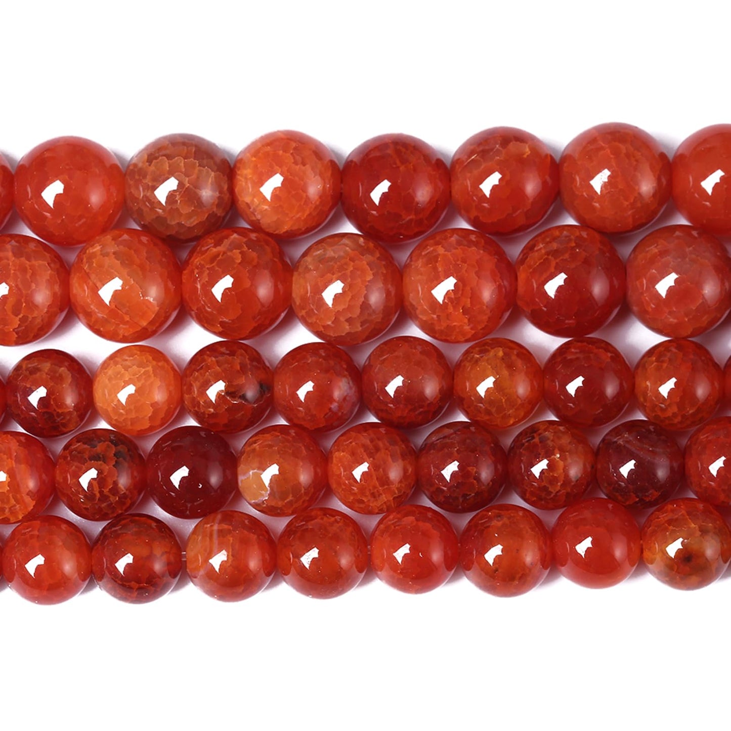 8mm 45pcs Natural Red Dragon Vein Agate Stone Beads for Jewelry Making Energy Healing Round Beads DIY Bracelet Necklace Accessories 15" (8mm, Red Dragon Vein Agate)