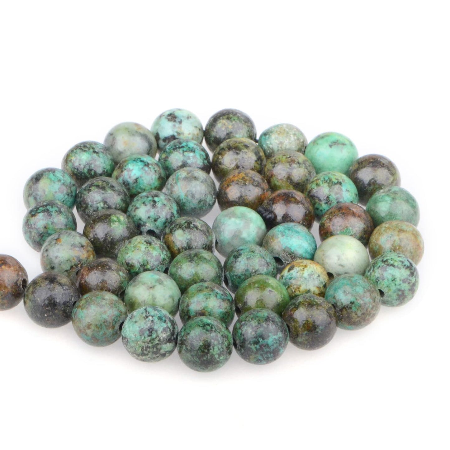 Bymitel 90 pcs Natural Genuine Real Round Loose Stone Beads Gemstone Spacers for Charm DIY Jewelry Making 15.5" per Strand 4mm (African Turquoise, 4mm)