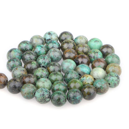 Bymitel 90 pcs Natural Genuine Real Round Loose Stone Beads Gemstone Spacers for Charm DIY Jewelry Making 15.5" per Strand 4mm (African Turquoise, 4mm)
