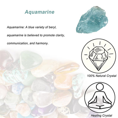 Aquamarine Raw Crystals, Large 1.25-2.0" Healing Crystals Natural Rough Stones Crystal for Tumbling, Cabbing, Fountain Rocks, Decoration, Polishing, Wire Wrapping, Wicca & Reiki