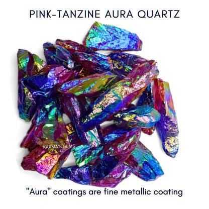 Crystals, Rocks, Jade, Crystals and Healing Stones, Witchcraft Supplies, Healing Crystals, Stones, Healing Stones, Rock Collection, Agate, Raw Stones (Pink-Tanzine Aura Quartz, 2 Pcs)