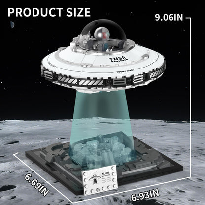 BNG UFO Space Building Blocks, UFO Toy Building Sets, Galaxy Star Spaceship Building Kit, Home Office Decor, Creative Gift for Girls and Boys 8-14